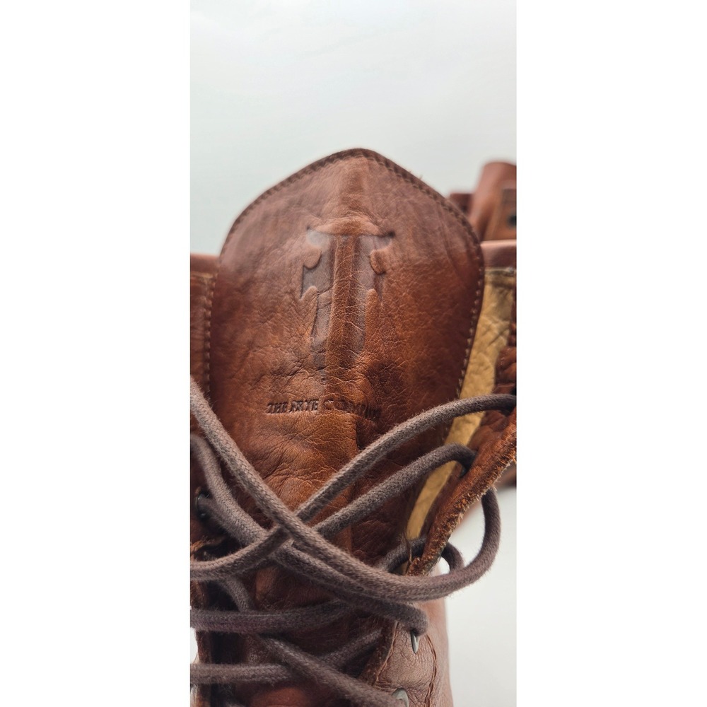 Frye Veronica Women's Combat Boots 8 B Cognac Brown Leather Lace Up Goodyear - Picture 11 of 16